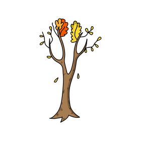 Autumn tree without leaves clipart