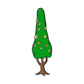 Cute spring tree drawing clipart