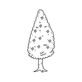 Free spring tree drawing black and white clipart