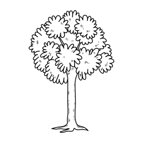 Tree drawing black and white clipart