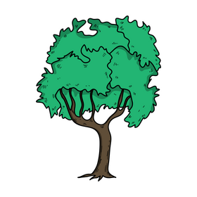 Summer green tree drawing clipart