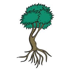 Tree roots drawing clipart