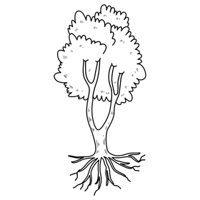 Tree with roots drawing black and white clipart free download