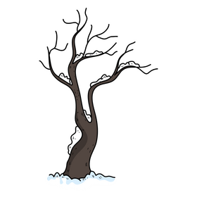 Winter tree drawing clipart