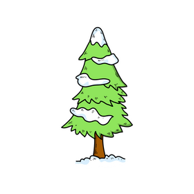 Snowy pine tree drawing clipart