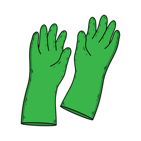 Rubber gloves drawing clipart
