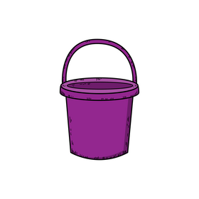 Purple bucket drawing clipart