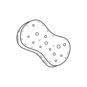 Sponge drawing black and white clipart