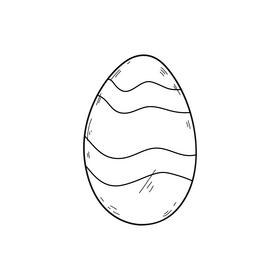 Easter egg drawing black and white clipart