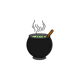 Halloween cauldron drawing clipart