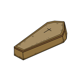 Halloween coffin drawing clipart
