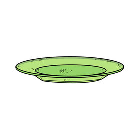 Kitchen plate drawing clipart
