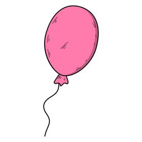 Pink balloon drawing clipart