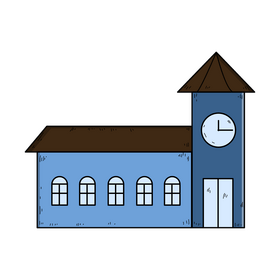 Church building drawing clipart