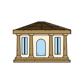 Theater building drawing clipart
