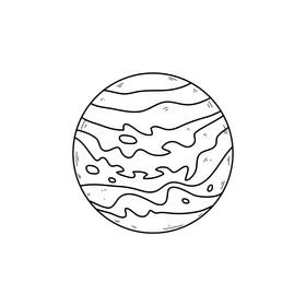 Jupiter planet drawing black and white clipart vector free download