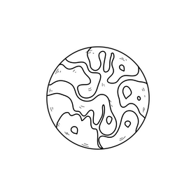 Venus planet drawing black and white clipart