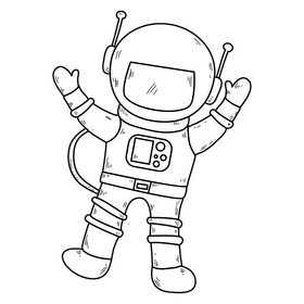 Astronaut black and white clipart free download