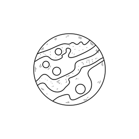 Mars planet drawing black and white clipart
