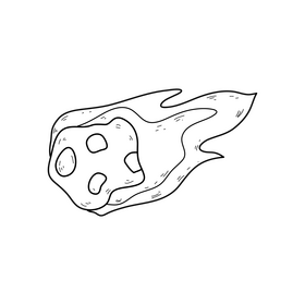 Meteorite drawing black and white clipart