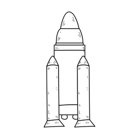 Spacecraft drawing black and white clipart