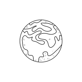 Earth planet drawing black and white clipart vector free download