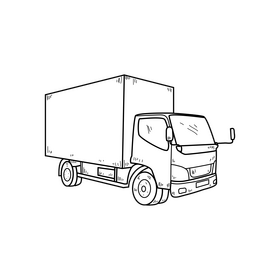 Truck drawing black and white clipart