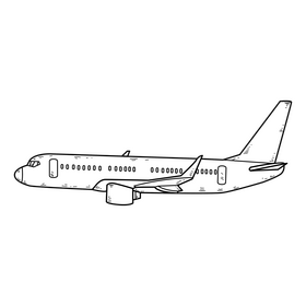 Airplane drawing black and white clipart