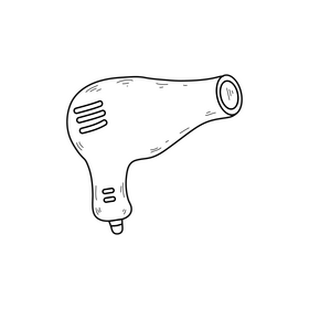 Hair dryer drawing black and white clipart