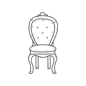 Chair drawing black and white clipart