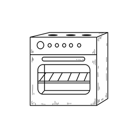 Cooker drawing black and white clipart
