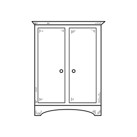 Wardrobe drawing black and white clipart