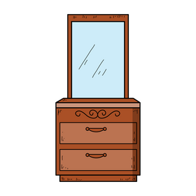 Dressing table drawing clipart