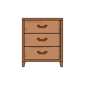 Bedside table drawing clipart