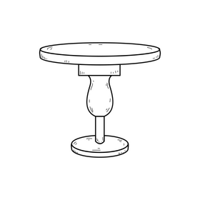 Table drawing black and white clipart