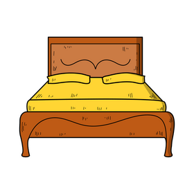 Bed drawing clipart