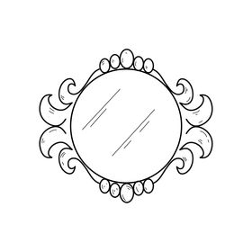 Mirror drawing black and white clipart
