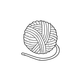 Yarn drawing black and white clipart