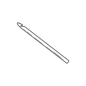 Crochet hook drawing black and white clipart