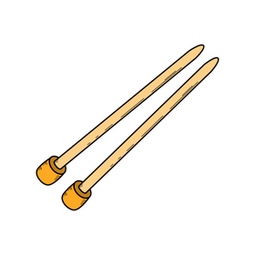 Knitting needles drawing clipart