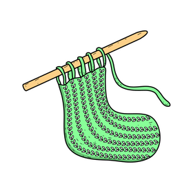 Knitting, crochet drawing clipart