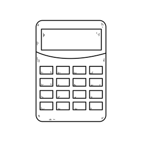Calculator drawing black and white clipart