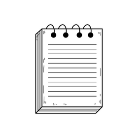 Notepad drawing black and white clipart