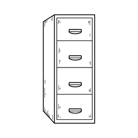 Filing cabinet drawing black and white clipart