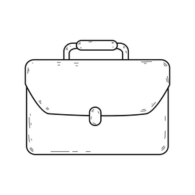 Briefcase drawing black and white clipart