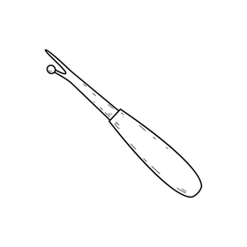 Seam ripper drawing black and white clipart