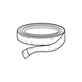 Measuring tape drawing black and white clipart