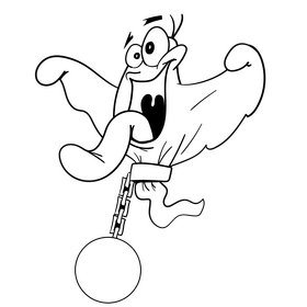 Ghost cartoon drawing black and white clipart