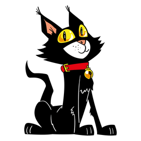 Black cat cartoon clipart