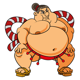 Sumo fighter cartoon clipart